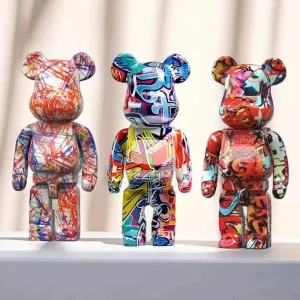 27cm/10Inches Graffiti Bear Figurine Home Decor   Storage Money Jar Modern Room Sculpture Table Decor