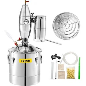 VEVOR Water Alcohol Distiller 304 Stainless Steel Alcohol Distiller Home Kit Boiler for at home