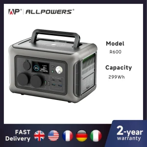 ALLPOWERS Portable Power Station R600, 299Wh LiFeP04 Battery with 2x 600W (1200W Surge)